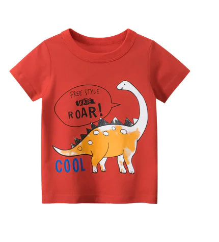 Korean Fashion Printed Boy's Short-Sleeved T-Shirt