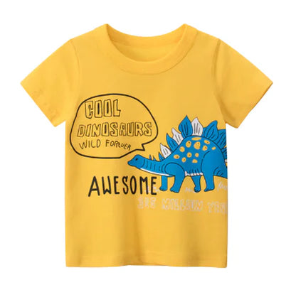 Korean Fashion Printed Boy's Short-Sleeved T-Shirt